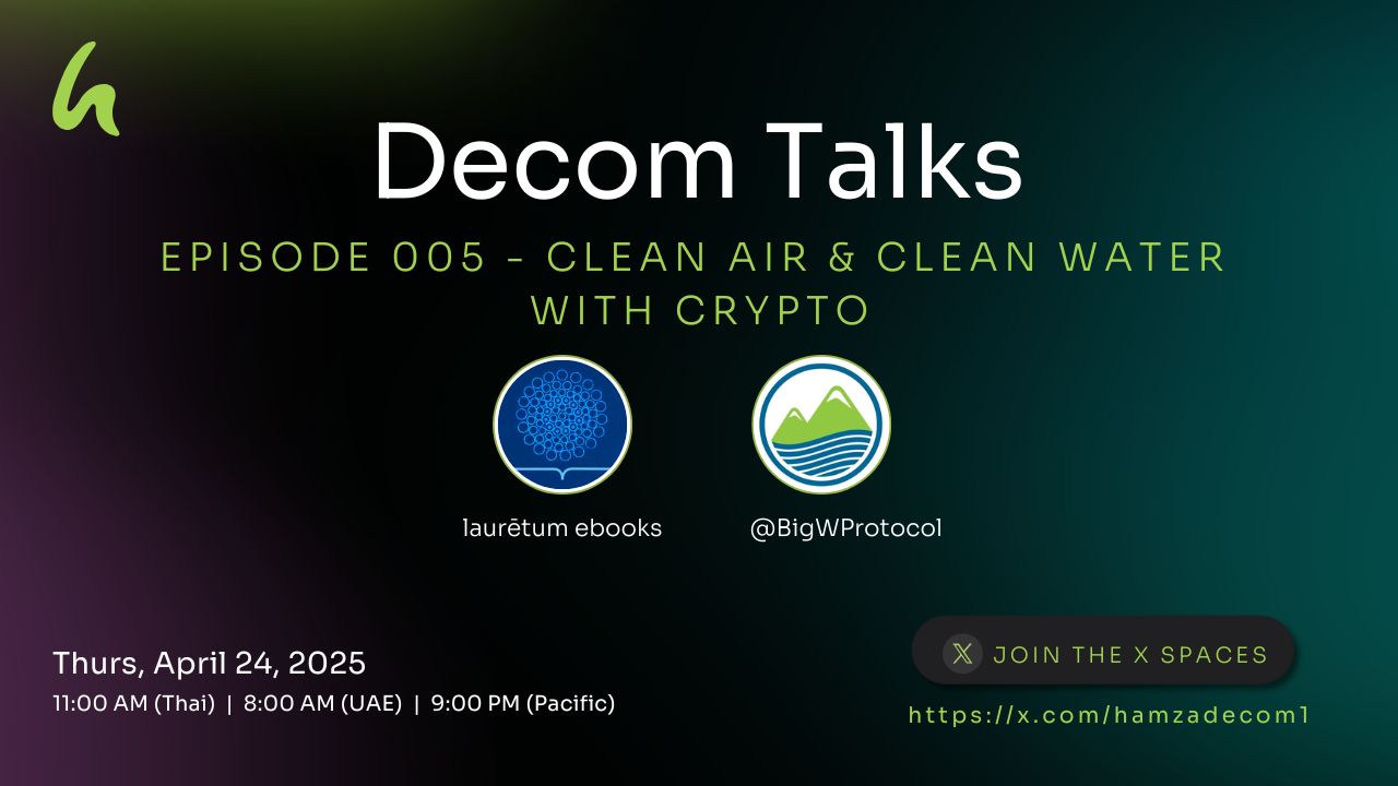 Featured image for “Decom Talks 005 Recap: Clean Air & Clean Water with Crypto”